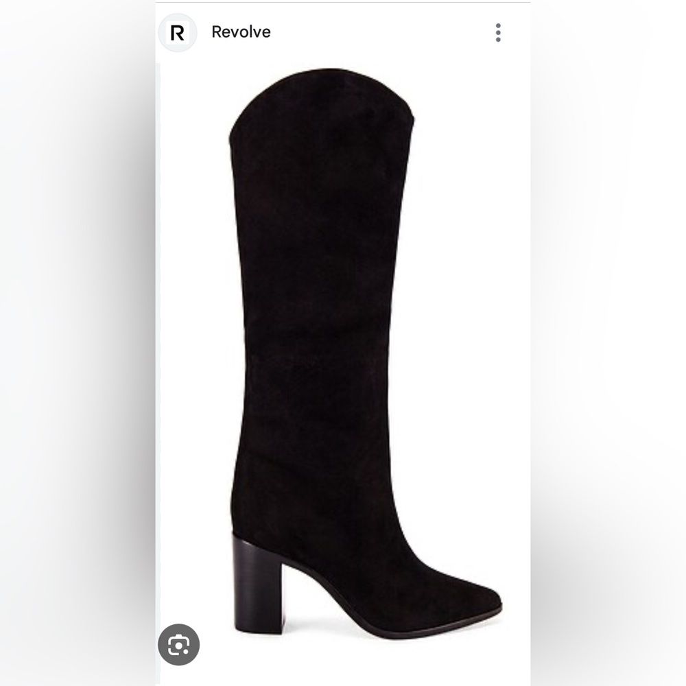 Schutz Analeah Black Suede Knee High Boots | Block Heel Tall Boot | Size 7